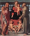 Saints Canvas Paintings - Madonna and Child with Two Saints